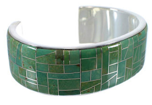 Turquoise Inlay High Quality Sterling Silver Cuff Bracelet EX28218