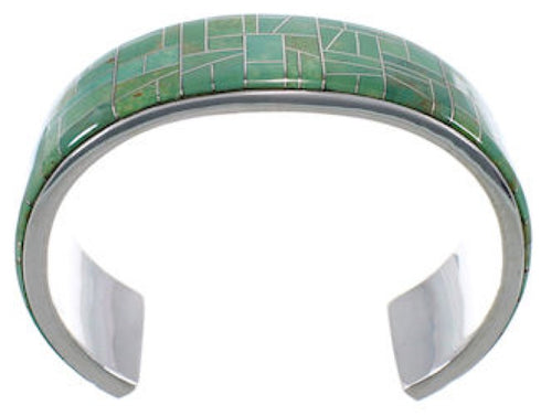 Turquoise Inlay High Quality Sterling Silver Cuff Bracelet EX28218