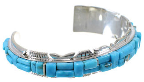 Turquoise Sterling Silver Southwest Cuff Bracelet YX74886