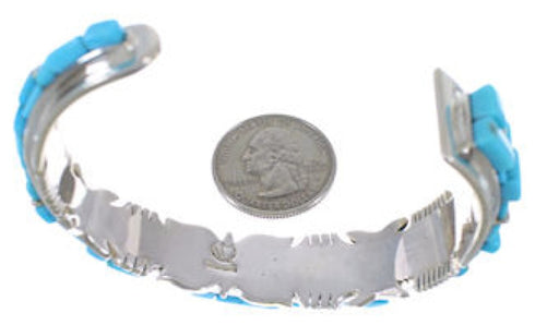 Turquoise Sterling Silver Southwest Cuff Bracelet YX74886