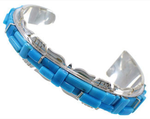 Turquoise Southwestern Jewelry Sturdy Silver Cuff Bracelet EX28237