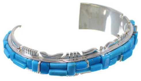 Turquoise Southwestern Jewelry Sturdy Silver Cuff Bracelet EX28237