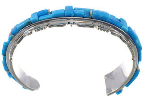 Turquoise Southwestern Jewelry Sturdy Silver Cuff Bracelet EX28237