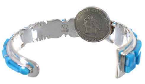 Turquoise Southwestern Jewelry Sturdy Silver Cuff Bracelet EX28237