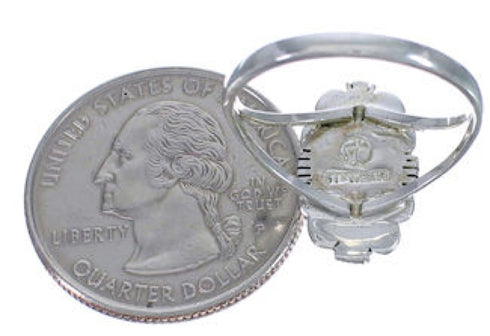 Silver Multicolor Native American Design Ring Size 5-1/4 TX40946