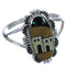Silver Multicolor Pueblo Design Ring Size 4-3/4 TX41322