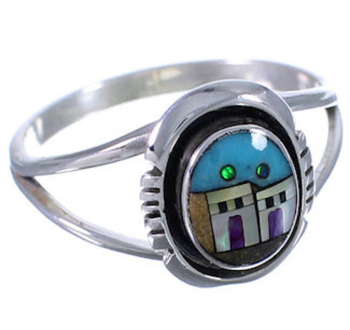 Multicolor Native American Pueblo Design Ring Size 6-1/4 TX41476