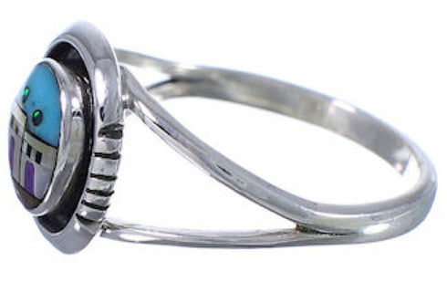 Multicolor Native American Pueblo Design Ring Size 6-1/4 TX41476