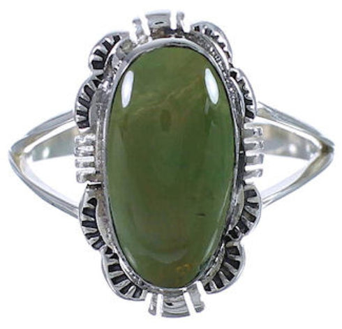 Genuine Sterling Silver And Turquoise Jewelry Ring Size 4-1/2 TX41526