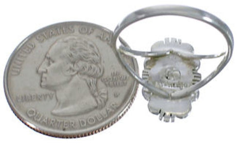 Genuine Sterling Silver And Turquoise Jewelry Ring Size 4-1/2 TX41526