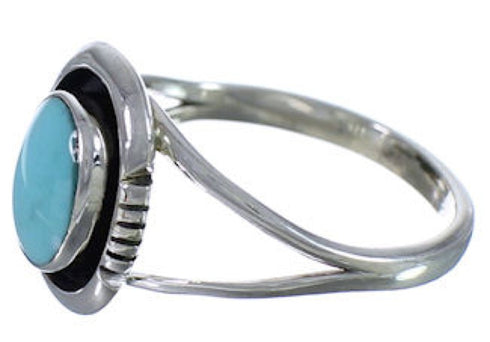 Southwestern Jewelry Silver Turquoise Ring Size 5-3/4 TX41769