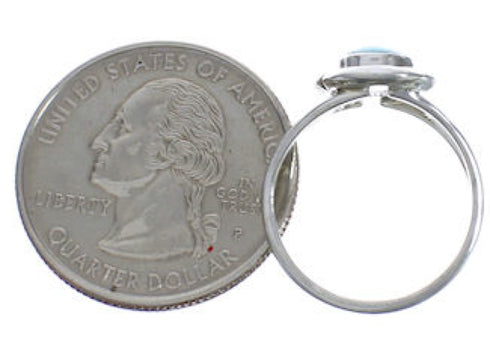 Southwestern Jewelry Silver Turquoise Ring Size 5-3/4 TX41769