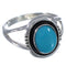 Southwestern Sterling Silver Jewelry Turquoise Ring Size 5-1/4 TX41805