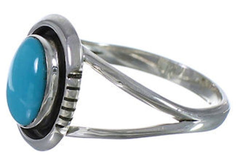 Southwestern Sterling Silver Jewelry Turquoise Ring Size 5-1/4 TX41805