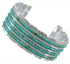 Turquoise Inlay Southwest Sterling Silver Heavy Cuff Bracelet EX28736