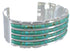 Turquoise Inlay Southwest Sterling Silver Heavy Cuff Bracelet EX28736
