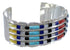 Southwest Multicolor Well-Built Sterling Silver Cuff Bracelet EX28739