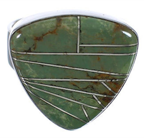 Turquoise Southwest Silver Heavy Ring Size 5-3/4 PX40377