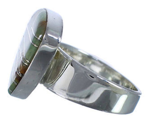Authentic Sterling Silver Sturdy Turquoise Ring Size 6-3/4 PX40379