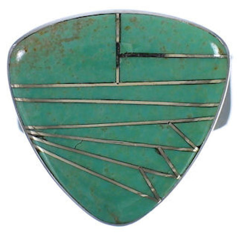 Turquoise Substantial Sterling Silver Jewelry Ring Size 8-1/4 PX40383