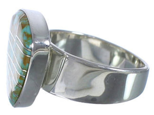 Turquoise Substantial Sterling Silver Ring Size 8-3/4 PX40390