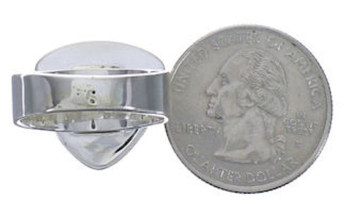 Southwest Heavy Turquoise And Silver Ring Size 6-1/4 PX40389