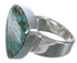 Southwest Turquoise Inlay Jewelry Heavy Silver Ring Size 4-3/4 PX40391