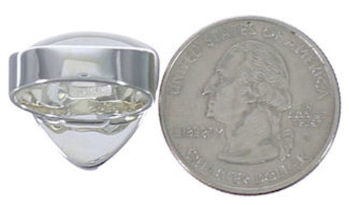 Sterling Silver Turquoise Well-Built Jewelry Ring Size 5-3/4 PX40399