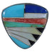 Multicolor Inlay Sterling Silver Heavy Ring Size 4-3/4 PX40466