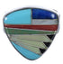 Sterling Silver High Quality Multicolor Inlay Ring Size 7-3/4 PX40478