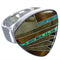 Multicolor Inlay Substantial Jewelry Silver Ring Size 4-3/4 PX40487