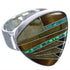 Multicolor Inlay Substantial Jewelry Silver Ring Size 4-3/4 PX40487