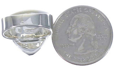 Silver Heavy Jewelry Multicolor Inlay Ring Size 6-1/2 PX40498