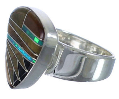 Sturdy Sterling Silver Multicolor Jewelry Ring Size 6-1/4 PX40503