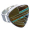 Multicolor Southwestern Heavy Jewelry Silver Ring Size 5-1/4 PX40506