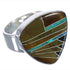Multicolor Southwestern Heavy Jewelry Silver Ring Size 5-1/4 PX40506