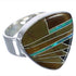 Southwest Sturdy Multicolor And Silver Ring Size 7-1/4 PX40507