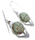 Genuine Sterling Silver Turquoise Inlay Hook Dangle Earrings PX32778