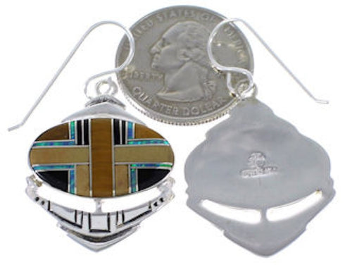 Southwestern Jewelry Multicolor Inlay Hook Dangle Earrings PX32796