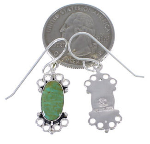 Turquoise Genuine Sterling Silver Jewelry Hook Dangle Earrings PX32813