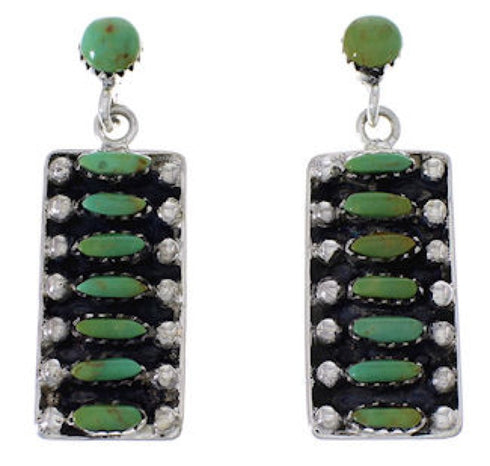 Southwestern Turquoise And Sterling Silver Jewelry Earrings PX32851