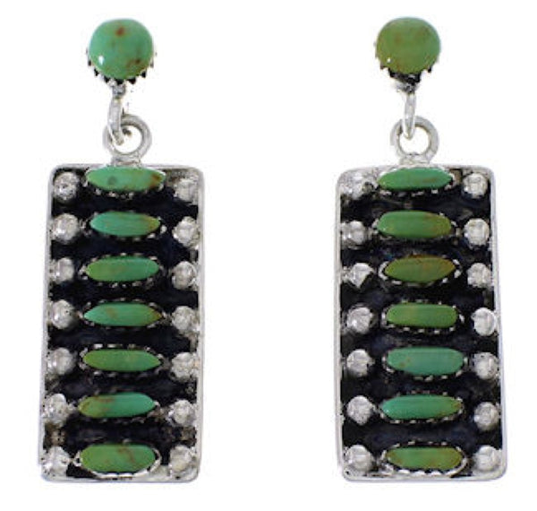 Southwestern Turquoise And Sterling Silver Jewelry Earrings PX32851
