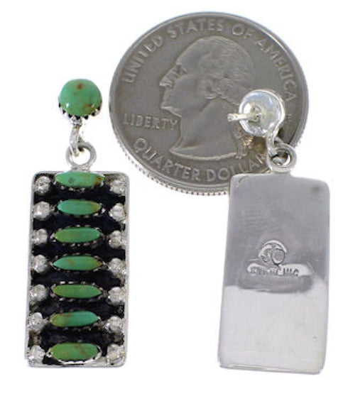 Southwestern Turquoise And Sterling Silver Jewelry Earrings PX32851