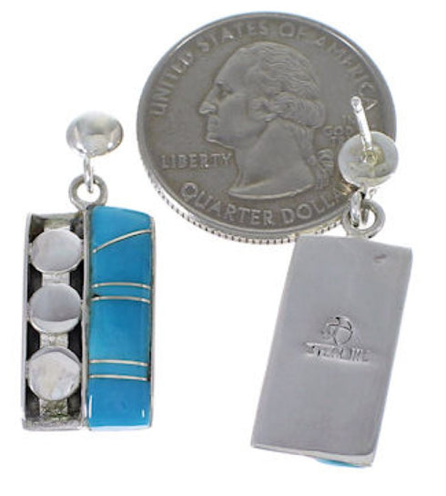 Southwest Turquoise And Sterling Silver Earrings PX32871