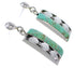 Turquoise Inlay Silver Post Dangle Earrings PX32876