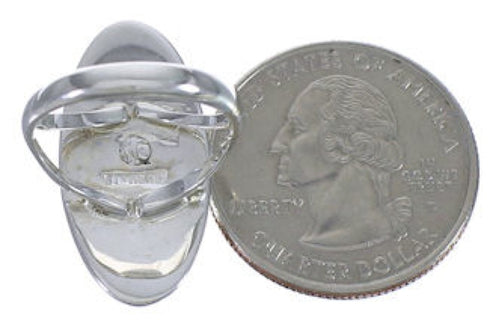 Southwest Sterling Silver Multicolor Inlay Ring Size 5-3/4 UX34118