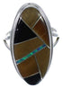 Authentic Sterling Silver Multicolor Inlay Ring Size 7-1/4 UX34159
