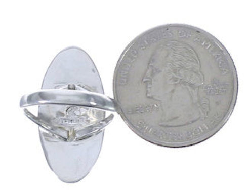 Sterling Silver Multicolor Inlay Jewelry Ring Size 4-1/2 UX34145