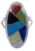 Multicolor Inlay Sterling Silver Jewelry Ring Size 4-3/4 UX34165