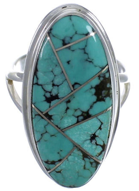 Authentic Sterling Silver Turquoise Jewelry Ring Size 5-1/4 UX34195